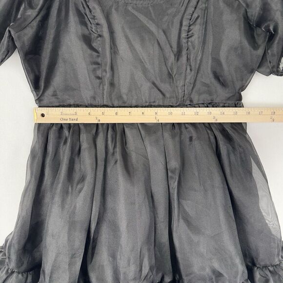 Hot Topic Dress Womens Large Black Chiffon Fit & Flare Whimsigoth Grunge Witchy - Picture 15 of 16